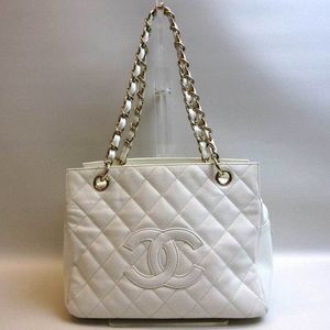 Bag Petite Timeless Chain Tote Bag White Matelasse Semi-Shoulder Caviar Skin